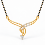 18K Gold Heart Drop Lab-Grown Diamond Mangalsutra with 1.35 Carat E-F VS1 Diamonds