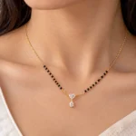 18K Gold Heart & Pear Cut Lab Grown Diamond Mangalsutra - Image 4
