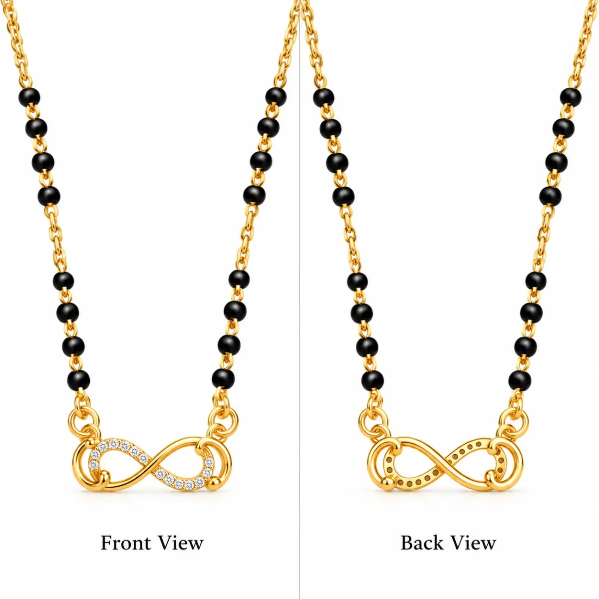 18K Gold Infinity Knot Lab Grown Diamond Mangalsutra - Image 3
