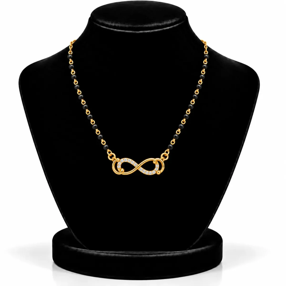 18K Gold Infinity Knot Lab Grown Diamond Mangalsutra - Image 5