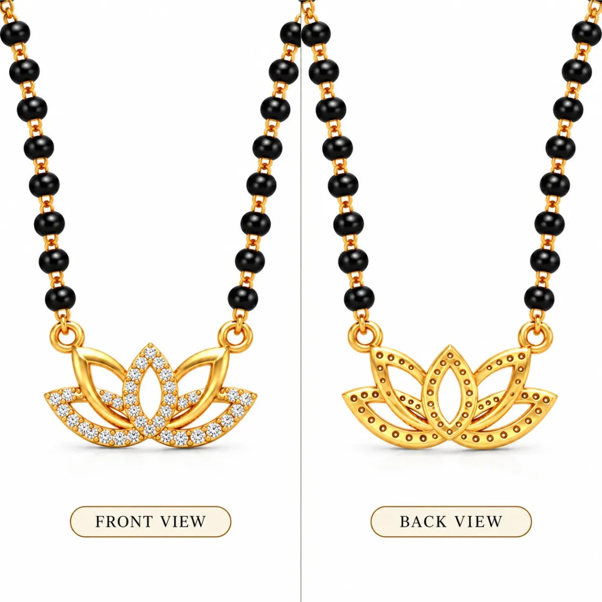 18K Gold Lotus Grace Lab Grown Diamond Mangalsutra for Women - Image 3