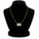 18K Gold Lotus Petal Lab Grown Diamond Mangalsutra - Image 5