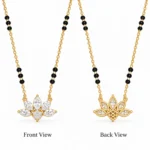 18K Gold Lotus Petal Lab Grown Diamond Mangalsutra - Image 3