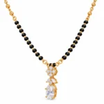 18K Gold Oval Drop Lab Grown Diamond Mangalsutra for Women - Image 2