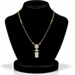 18K Gold Oval Drop Lab Grown Diamond Mangalsutra for Women - Image 5