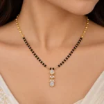 18K Gold Oval Drop Lab Grown Diamond Mangalsutra for Women - Image 4