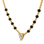 18K Gold Pear Cut Solitaire Lab Grown Diamond Mangalsutra for Women - Image 2