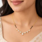 18K Gold Pear Drop Lab Grown Diamond Mangalsutra for Women - Image 4