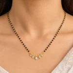 18K Gold Pear Shape Lab Grown Diamond Mangalsutra - Image 4
