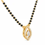 18K Gold Pear Solitaire Lab Grown Diamond Mangalsutra - Image 2