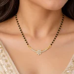 18K Gold Petal Lab-Grown Diamond Mangalsutra - Image 4