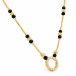 18K Gold Round Halo Lab Grown Diamond Mangalsutra for Women - Image 2