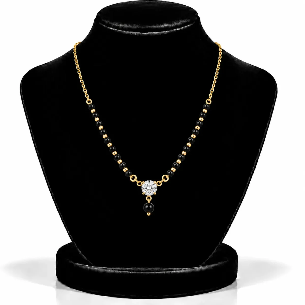 18K Gold Solitaire Lab Grown Diamond Mangalsutra - Image 5