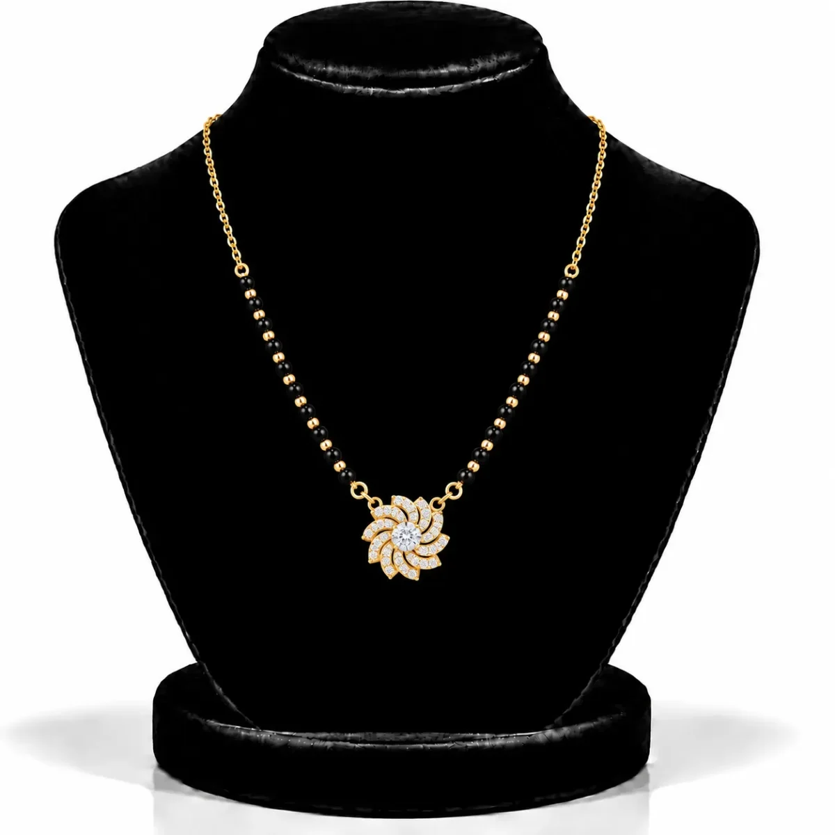 18K Gold Spiral Lab Grown Diamond Mangalsutra for Women - Image 5