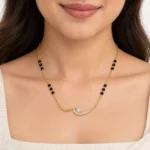 18K Gold Swirl Lab Grown Diamond Mangalsutra - Image 4