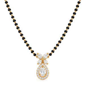 18K Gold Teardrop Lab Grown Diamond Mangalsutra with 1.05 Carat E-F VS1 Diamonds