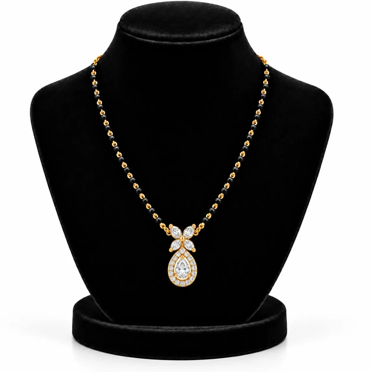 18K Gold Teardrop Lab-Grown Diamond Mangalsutra - Image 5