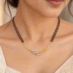 18K Gold Triple Wave Lab-Grown Diamond Mangalsutra - Image 4