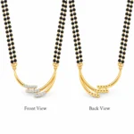 18K Gold Triple Wave Lab-Grown Diamond Mangalsutra - Image 3
