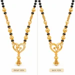 18K Gold Tulip Heart Lab Grown Diamond Mangalsutra for Women - Image 3