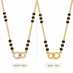 18K Gold Twin Halo Lab Grown Diamond Mangalsutra - Image 3