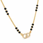 18K Gold Twin Halo Lab Grown Diamond Mangalsutra - Image 2
