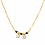 18K Gold Twin Round Lab Grown Diamond Mangalsutra - Image 2