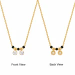 18K Gold Twin Round Lab Grown Diamond Mangalsutra - Image 3