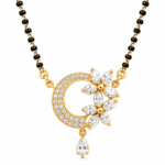 18K Gold Double Floral Lab-Grown Diamond Mangalsutra with 1.50 Carat E-F VS1 Diamonds