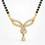 18K Gold Twin Leaf Lab-Grown Diamond Mangalsutra with 1.41 Carat E-F VS1 Diamonds
