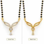 18K Gold Twin Leaf Lab-Grown Diamond Mangalsutra - Image 3