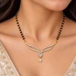 18K Gold Twin Leaf Lab-Grown Diamond Mangalsutra - Image 4