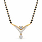 18K Gold V-Shape Lab-Grown Diamond Mangalsutra with 0.54 Carat E-F VS1 Diamonds