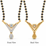18K Gold V Shape Solitaire Lab Grown Diamond Mangalsutra - Image 3