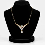 18K Gold V Shape Solitaire Lab Grown Diamond Mangalsutra - Image 5