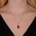 Red Coral Gemstone Pendant - Image 3