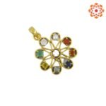 Round Gemstone Navratna Pendant - Image 2