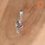 Sliver Gemstone Navratna Pendant-2mm