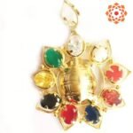 Oval Shape Navratna Pendant- 2.5mm