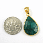 Emerald Gemstone Teardrop Pendant - Image 3