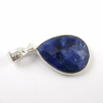 Blue Sapphire Gemstone Teardrop Pendant - Image 3