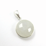 Round Moonstone Gemstone Bezel Pendant - Image 3