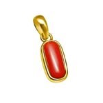 Oval Shape Coral Gemstone Pendant - Image 3