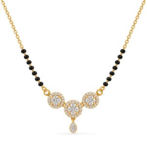 18K Gold Trinity Lab-Grown Diamond Mangalsutra with 1.10 Carat Diamonds