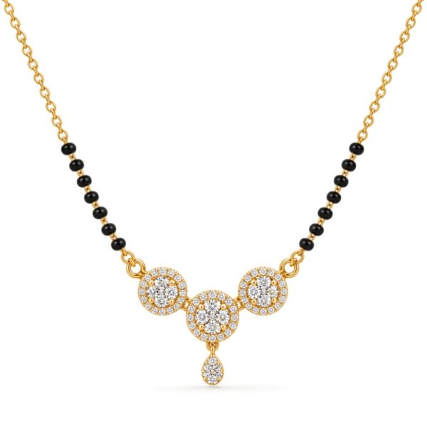 18K Gold Trinity Lab-Grown Diamond Mangalsutra with 1.10 Carat Diamonds