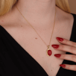 Red Coral Gemstone Pendant - Image 4