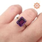 Emerald Shape Amethyst Ring - Image 3