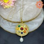 Round Shape Navratna Pendant- 2.5mm - Image 3
