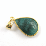 Emerald Gemstone Teardrop Pendant - Image 4