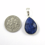 Blue Sapphire Gemstone Teardrop Pendant - Image 4